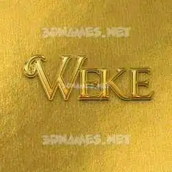 weke in All Gold style - 3D name wallpaper