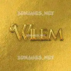 wilem in All Gold style - 3D name wallpaper