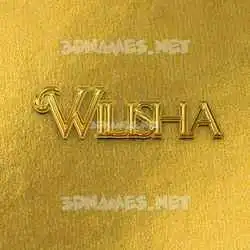 wilisha in All Gold style - 3D name wallpaper