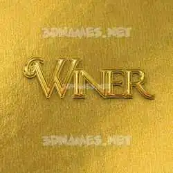 winer in All Gold style - 3D name wallpaper