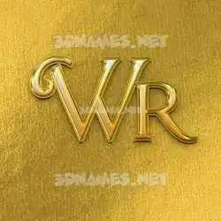 wr in All Gold style - 3D name wallpaper