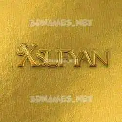 xsufyan in All Gold style - 3D name wallpaper