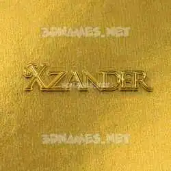 xzander in All Gold style - 3D name wallpaper