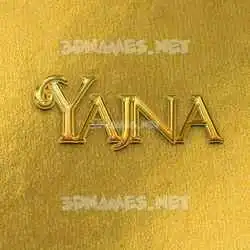 yajna in All Gold style - 3D name wallpaper