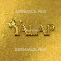 yalap in All Gold style - 3D name wallpaper