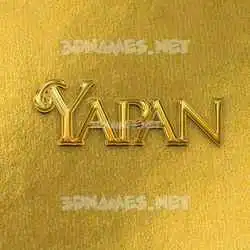 yapan in All Gold style - 3D name wallpaper