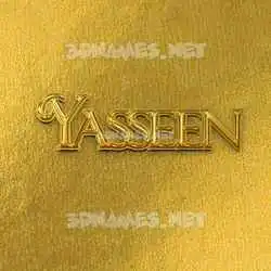 yasseen in All Gold style - 3D name wallpaper