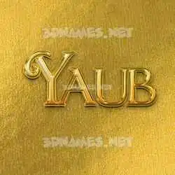 yaub in All Gold style - 3D name wallpaper
