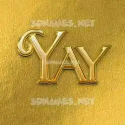 yay in All Gold style - 3D name wallpaper