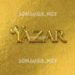 yazar in All Gold style - 3D name wallpaper