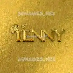 yenny in All Gold style - 3D name wallpaper