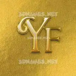 yf in All Gold style - 3D name wallpaper