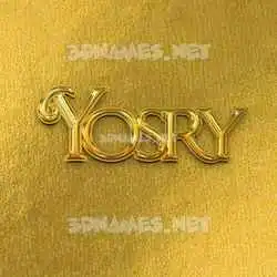 yosry in All Gold style - 3D name wallpaper