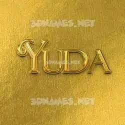 yuda in All Gold style - 3D name wallpaper