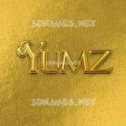 yumz in All Gold style - 3D name wallpaper