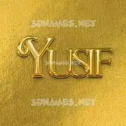 yusif in All Gold style - 3D name wallpaper