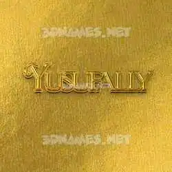 yusufally in All Gold style - 3D name wallpaper
