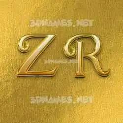z r in All Gold style - 3D name wallpaper