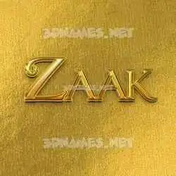 zaak in All Gold style - 3D name wallpaper