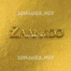 zaankoo in All Gold style - 3D name wallpaper