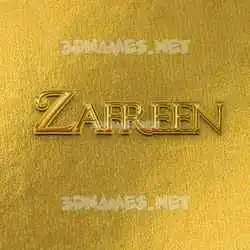 zafreen in All Gold style - 3D name wallpaper