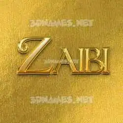 zaibi in All Gold style - 3D name wallpaper