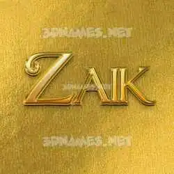 zaik in All Gold style - 3D name wallpaper