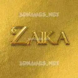 zaika in All Gold style - 3D name wallpaper