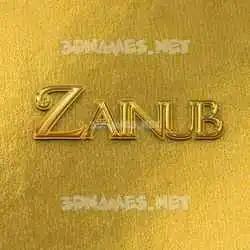 zainub in All Gold style - 3D name wallpaper