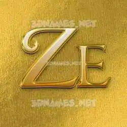 ze in All Gold style - 3D name wallpaper