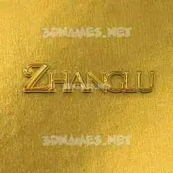 zhanglu in All Gold style - 3D name wallpaper