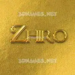 zhiro in All Gold style - 3D name wallpaper