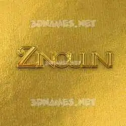 zinoulini in All Gold style - 3D name wallpaper