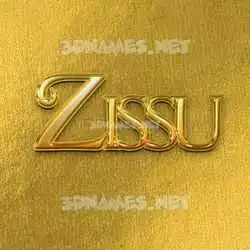 zissu in All Gold style - 3D name wallpaper