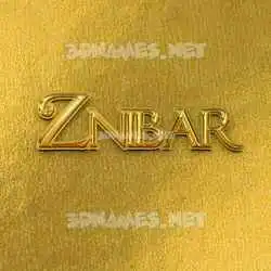 znibar in All Gold style - 3D name wallpaper