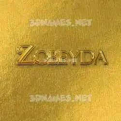zobeyda in All Gold style - 3D name wallpaper