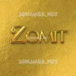 zomit in All Gold style - 3D name wallpaper