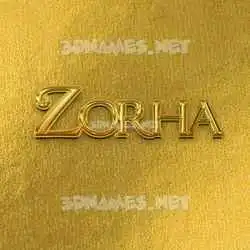zorha in All Gold style - 3D name wallpaper