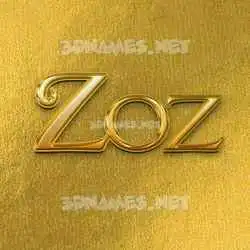 zoz in All Gold style - 3D name wallpaper