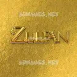 zulfan in All Gold style - 3D name wallpaper