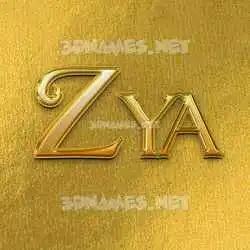 zya in All Gold style - 3D name wallpaper