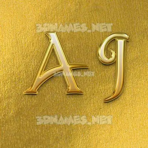 a j in All Gold style - 3D name wallpaper