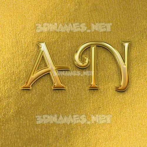a n in All Gold style - 3D name wallpaper