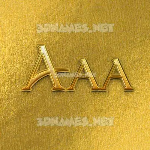 aaa in All Gold style - 3D name wallpaper