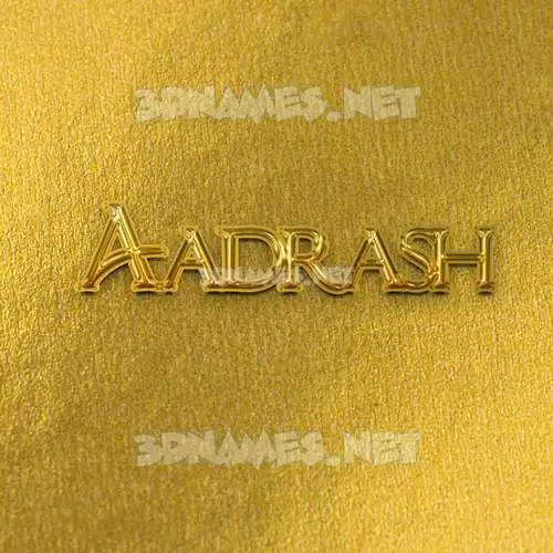 aadrash in All Gold style - 3D name wallpaper