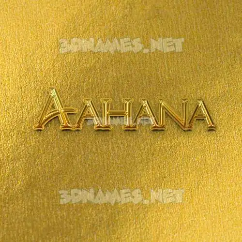 aahana in All Gold style - 3D name wallpaper