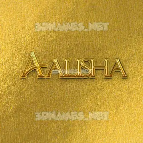 aalisha in All Gold style - 3D name wallpaper