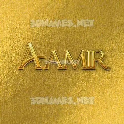 aamir in All Gold style - 3D name wallpaper