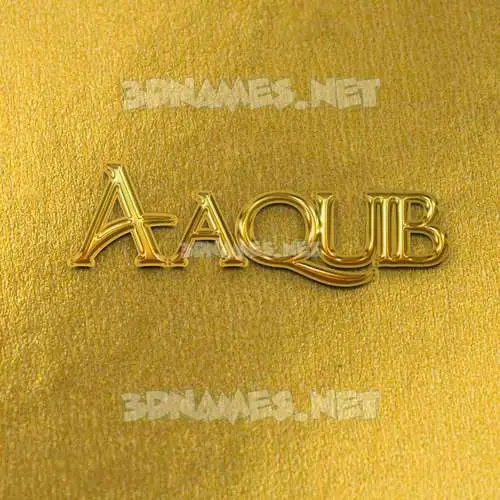 aaquib in All Gold style - 3D name wallpaper