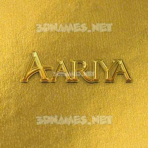 aariya in All Gold style - 3D name wallpaper